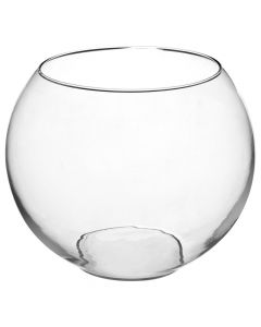 Vazo dekorative, qelq, transparent, 25xH19.5 cm