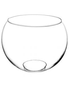 Vazo dekorative, qelq, transparent, 30xH22.5 cm