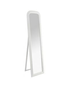 Pasqyrë dekoruese, Adele, me mbajtëse, dru bredhi/xham/mdf, e bardhë, 40xH160cm