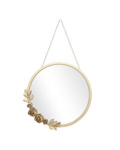 Pasqyrë dekorative, me varje, metal/xham, floriri, 28x3.2xH190 cm