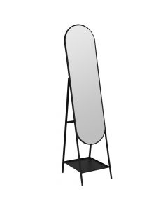 Pasqyrë statike, Ninon, metal/xham/Mdf, e zezë, 35.5x47xH160cm