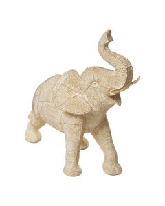 Objekt dekorues, Elephant, polirezinë, floriri, 38x17xH38 cm