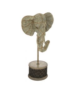 Objekt dekorues, Elephant, polirezinë, floriri, 24.5x14.5xH44.5 cm
