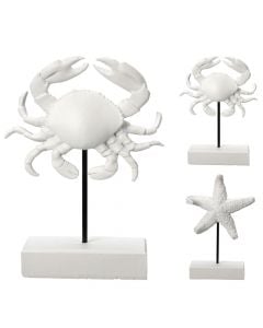 Objekt dekorativ, Kafshë deti, poliston, e bardhë, 15x5xH22.5 cm
