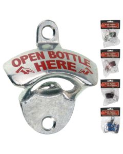 Bottle opener, zinc, assorted, 10x3xH12 cm
