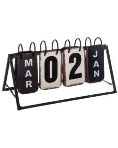 Kalendar tavoline, Vintage, metalike, e zezë, 27x12xH14 cm