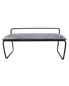 Bench, Miller, metal structure, textile upholstery, black, 111x42xH55 cm