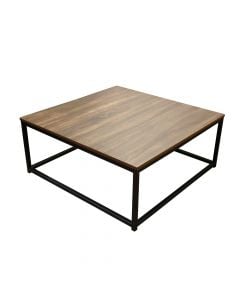 Coffee table, Facto, mdf/metal, brown/black, 80x80xH34 cm