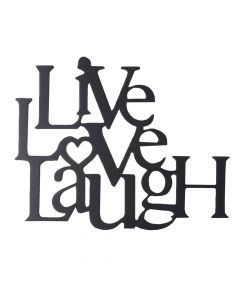 Dekorues muri, "Live Love Laugh", metalike, e zezë, 49xH40 cm
