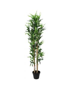 Artificial tree, Bamboo, plastic, in pot, green, 120 cm