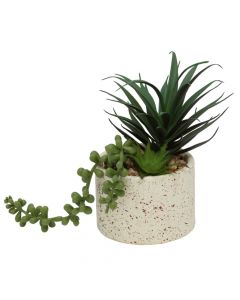 Artificial flower, in vase, plastic, green, 9x9xH18 cm