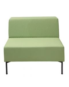 Sofa, Zivella, single, textile upholstery, metal legs, green, 80x81xH68 cm