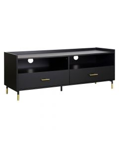 TV stand, Tedy, mdf, black/golden, 120x40xH46.7 cm