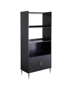 Bookshelf, Tedy, mdf, black/golden, 75x40xH170.5 cm