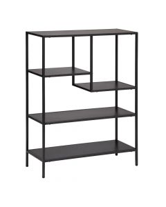 Multifuncional shelf, Gota, metal, black, 75x30xH100.5 cm