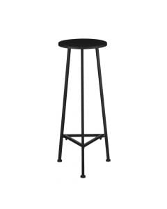 Tavolinë anësore, metalike, e zezë, Ø30xH80 cm