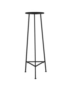 Tavolinë anësore, metalike, e zezë, Ø35xH120 cm
