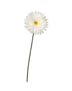 Lule artificiale, Gerbera, plastike, e bardhë, 64 cm