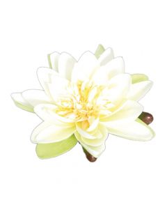Lule artificiale, Lotus, plastike, e bardhë, Ø10 cm