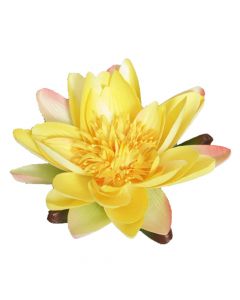 Lule artificiale, Lotus, plastike, e verdhë, Ø10 cm
