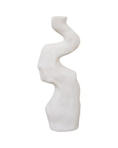 Decorative object, ceramic, white/black, 15x7x40 cm