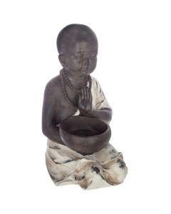 Decorative statue, Buddha, polyresine, brown, 22x18xH34 cm