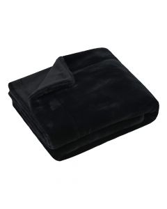 Plaid, Vison, polyester, black, 130x160 cm