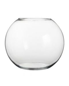 Decorative vase, Babet, glass, transparent, Ø23xH30 cm