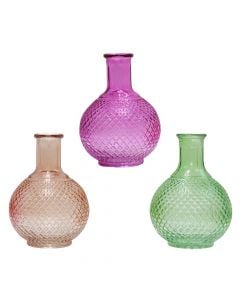 Decorative vase, glass, assorted, Ø13.5xH18.5 cm