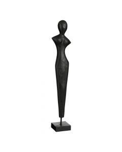 Decorative object, Penang, polyresine, black, 10x10xH65 cm