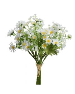 Lule artificiale, Daisy, plastike, jeshile/e bardhë, 28x18xH38 cm