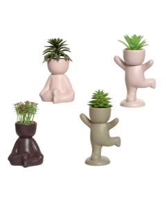 Lule artificiale, në vazo, qeramike/plastike, të ndryshme, 7x9xH14 cm