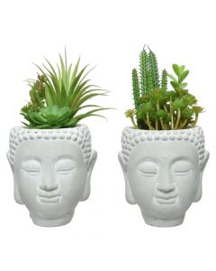 Lule artificiale, në vazo, qeramike/plastike, jeshile, 14x14xH23 cm