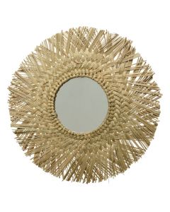 Decorative mirror, sea grass/glass, natural, Ø80 cm
