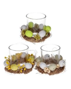 Mbajtëse qiriri, xham, të ndryshme, Ø10xH12 cm