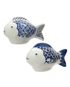 Sea decoration, Fish, porcelain, white/blue, 8.7x5xH6 cm