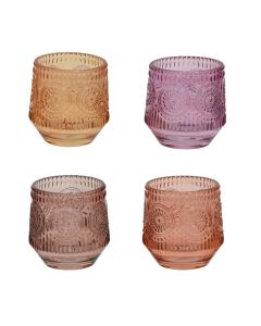 Candle holder, glass, assorted, Ø9.4xH9.7 cm