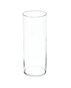 Decorative vase, Cylinder, glass, transparent, D.15xH39.5 cm
