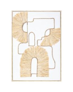 Dekorues muri,  Raffia,  Mdf-E1/polistiren,  e bardhë/bezhë,  50xH70cm