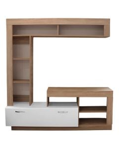 TV stand, melamine, sonoma/white, 170x42xH170 cm