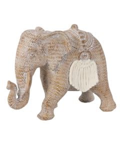 Decorative object, ceramic, beige, elephant, H18.5 x W11.5 x L24 cm
