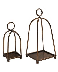 Candle Holder, set 2 pieces, metal, golden