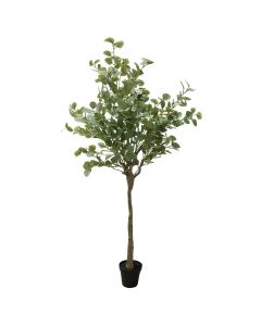 Artificial tree,  Eucalyptus, in pot, plastic, green/ black, 180 cm