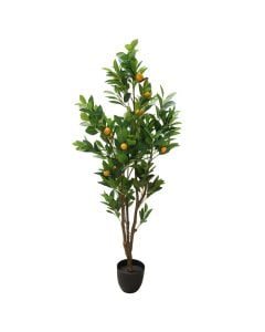 Artificial tree,  Lemon , in pot, plastic, green/ black, 150 cm