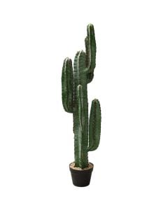 Artificial flower,  Pentagon Cereus, in pot, plastic, green/ black, 115 cm