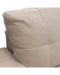 Corner sofa, universal, textile upholstery, beige, black plastic legs, 187x76xH83 cm