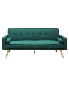 Sofa, 3-seater, textile upholestry, metal feet, bed opsion, green, 178x75/92xH73 cm
