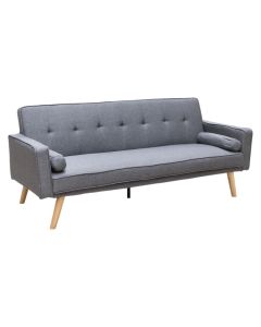 Sofa, 3-seater, textile upholestry, metal feet, bed opsion, dark grew, 178x75/92x73 cm
