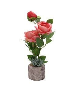 Artificial flower, Rose, plastic, white, Dia.10xH45 cm