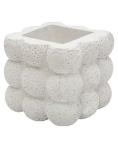 Decorative object, resine, white, 10x10 cm